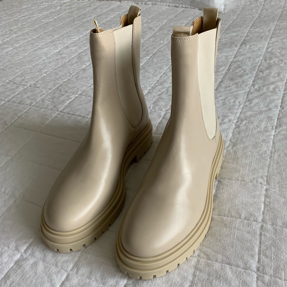 Tony Bianco Wolfe Boots in Vanilla Capretto